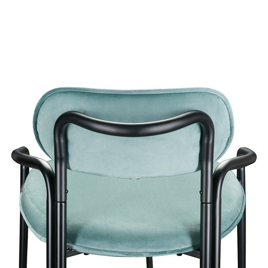 Стул полубарный ror, round, велюр, черный/светло-бирюзовый