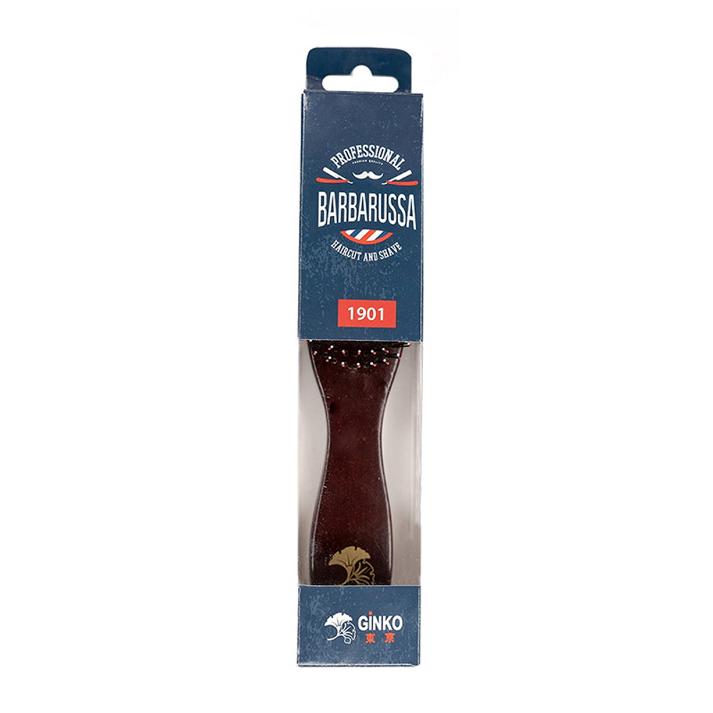 Парикмахерская щетка I Love My Hair "Барбарусса" 1901 M, деревянная вишневая
