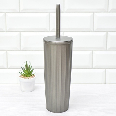 Ерш для туалета "Rock'n'Roll" с подставкой, высокий с крышкой, антрацит