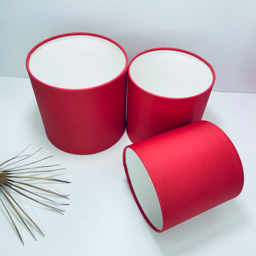 Коробка шляпная без крышки Набор 3 шт. Красный