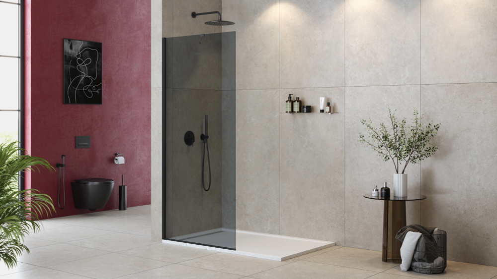 Душевая перегородка Cezares LIBERTA-L-1-TB-100-GR-NERO