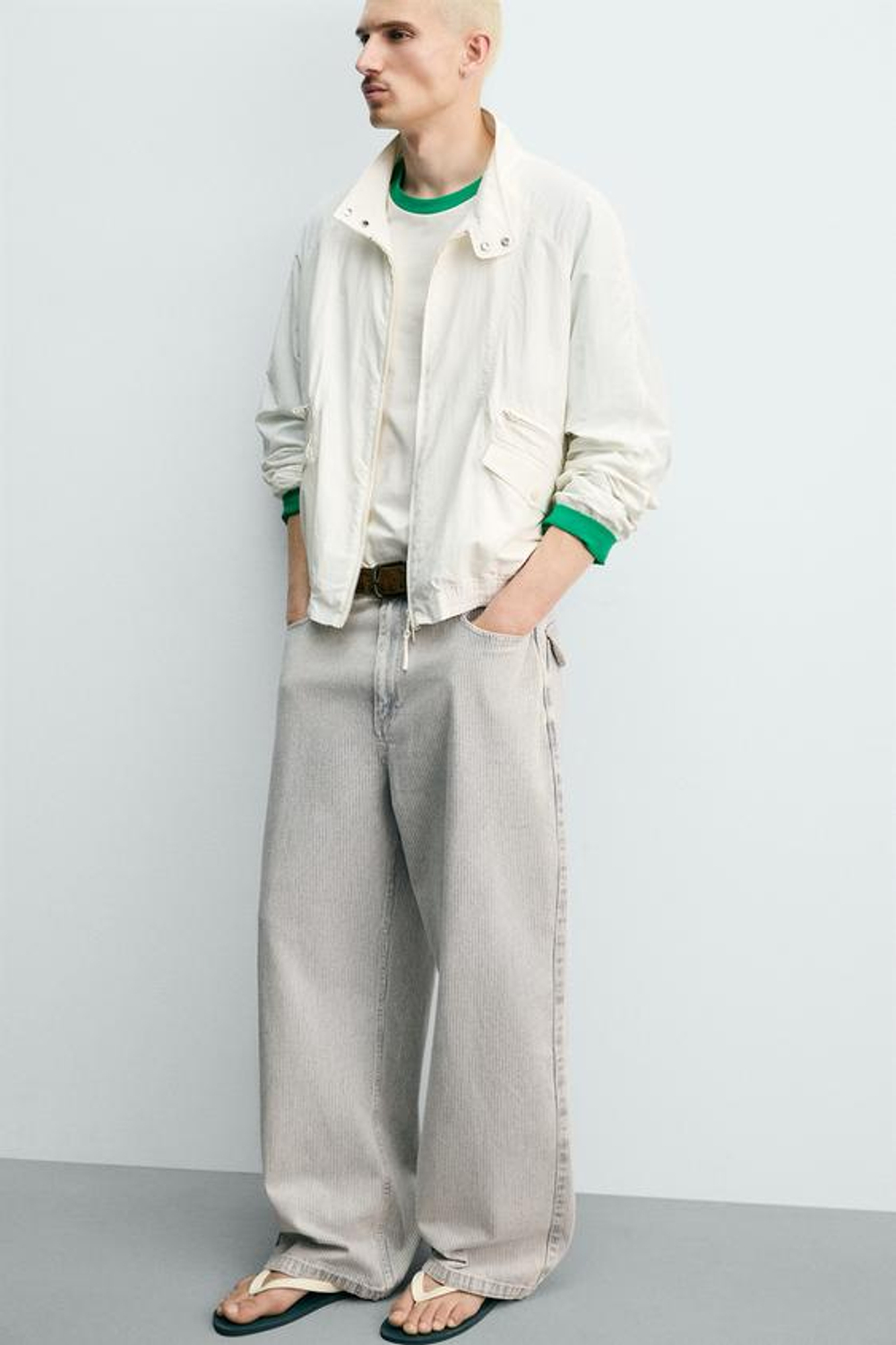 ZARA БРЮКИ RELAXED STRAIGHT FIT В ПОЛОСКУ, ПОЛОСКИ
