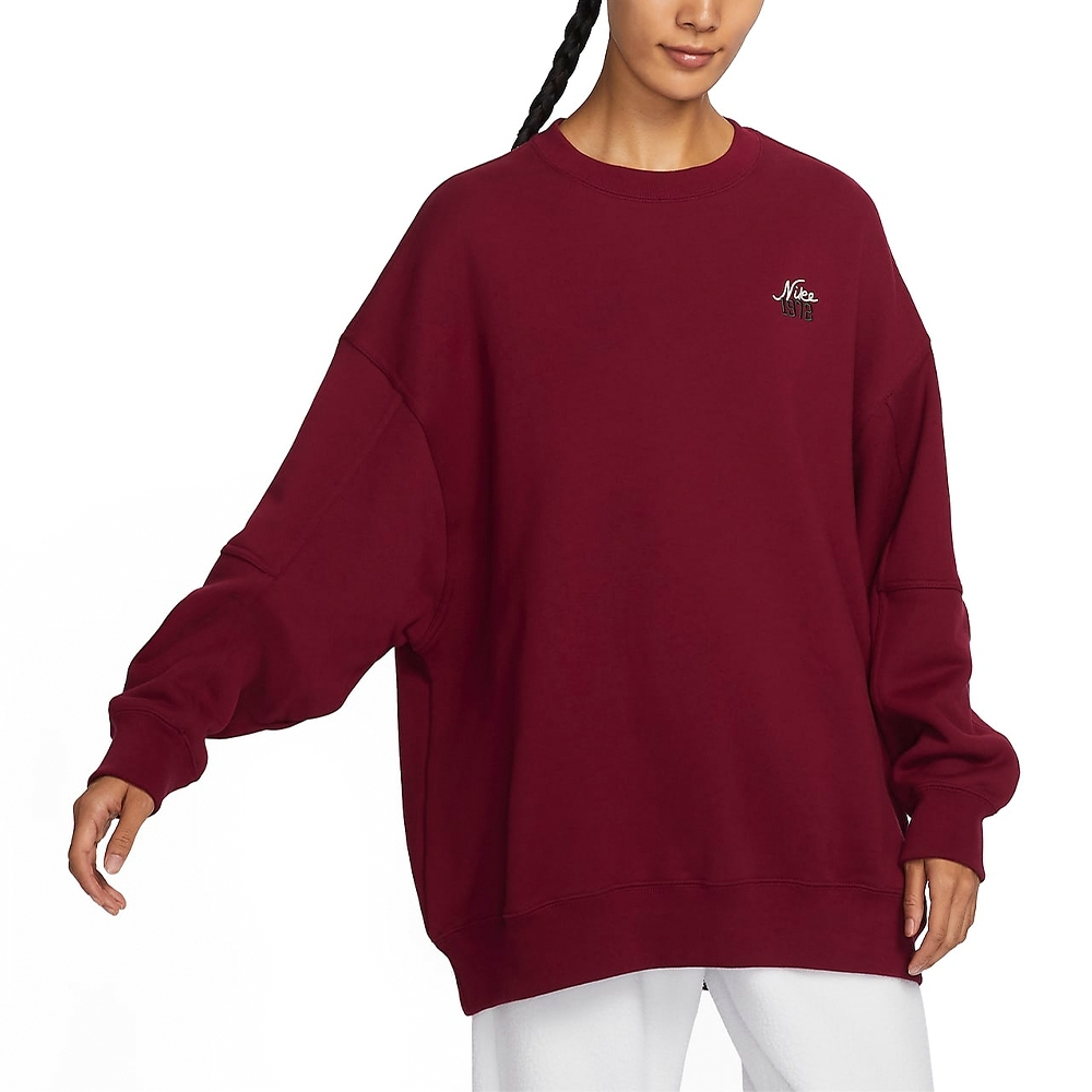 Свитшот Nike Alphanumeric Ribbed Crew, бордо