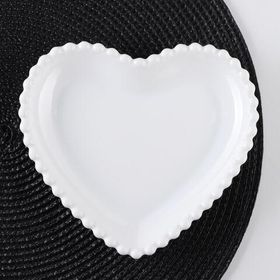 Тарелка Сердце, 16х15х2 см, керамика, цвет белый
