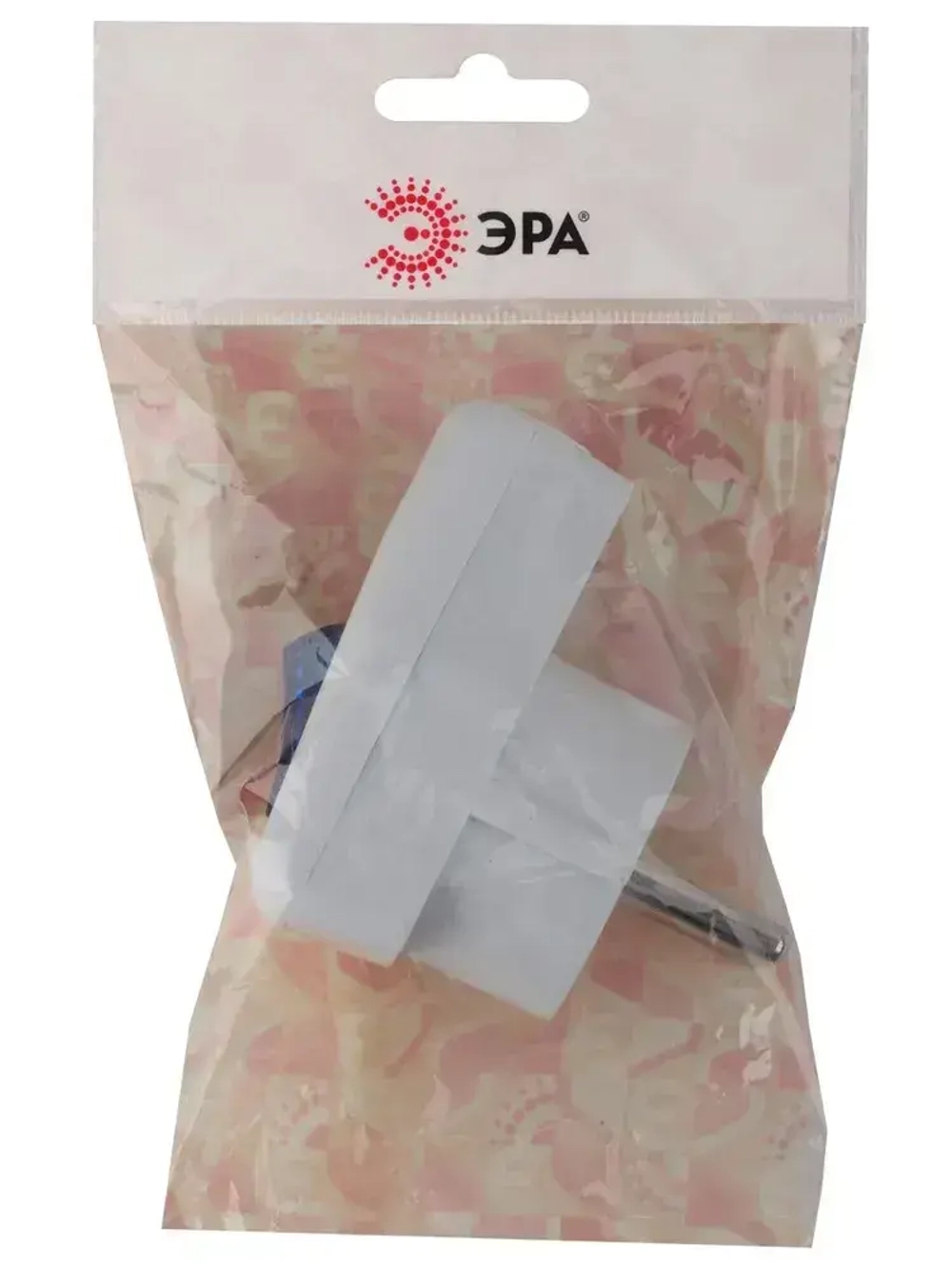 Вилка ЭРА Vx5-W с заземлением с выключателем 16A белая