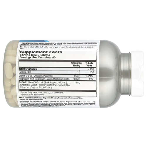 KAL, Магния таурат +, 180 таблеток