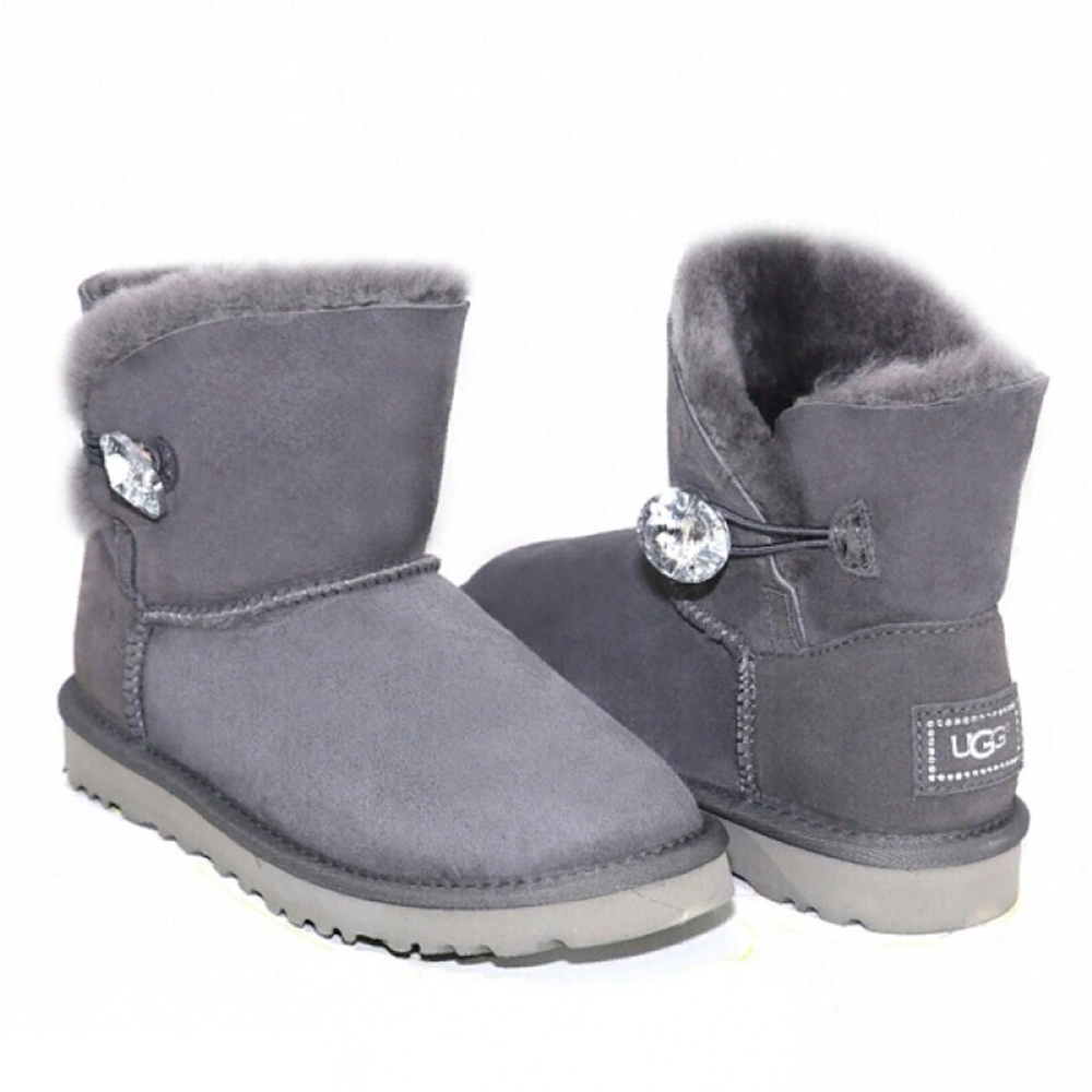 Угги Mini Bailey Button Bling Grey