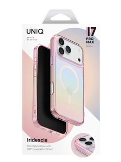 Uniq для iPhone 17 Pro чехол Iridescia (holographic) Pink Prism (Magsafe)