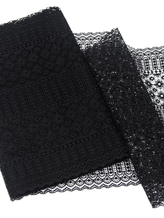 243 Кружево эластичное 19 см, Италия, черный 170
