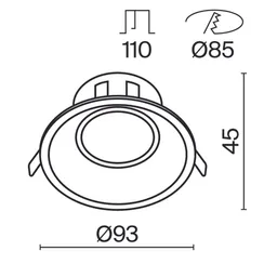 Встраиваемый светильник Точка / Dot 1*GU10 10 Вт Technical dl028-2-01w