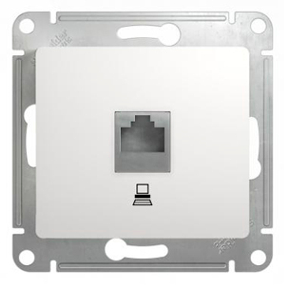 РОЗЕТКА компьютерная RJ45 кат.5E, механизм, БЕЛЫЙ GSL000181K