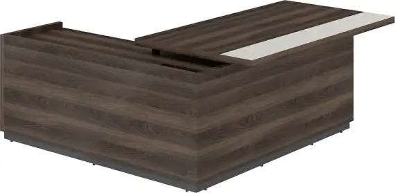 RF.104R.DAPG.DA / Стол для руководителя с комбинированной столешницей, правый 1850х1850х750 мм / столешница: дуб адриа/жемчужно-серый, основание стола: дуб адриа