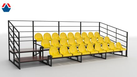 Трибуна сборно-разборная 3-х рядная на 27 мест (без навеса)