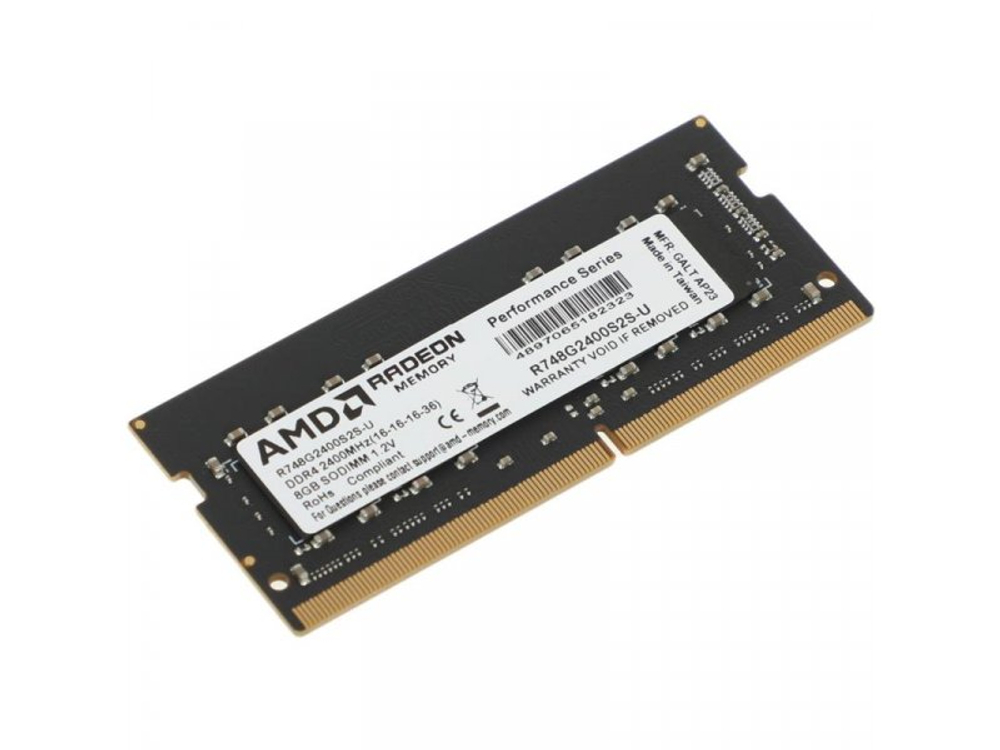 Оперативная память AMD Radeon R7 Performance R748G2400S2S-U, DDR4 1х 8ГБ 2400 МГц, SODIMM, RTL