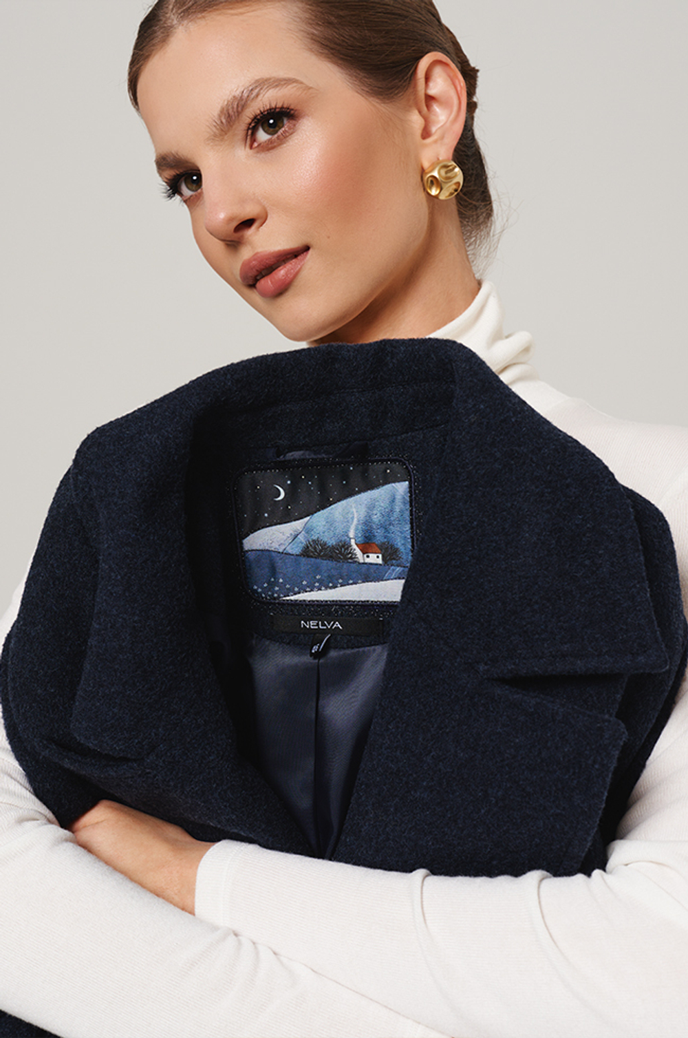 0108 Пальто женское (темно-синий)