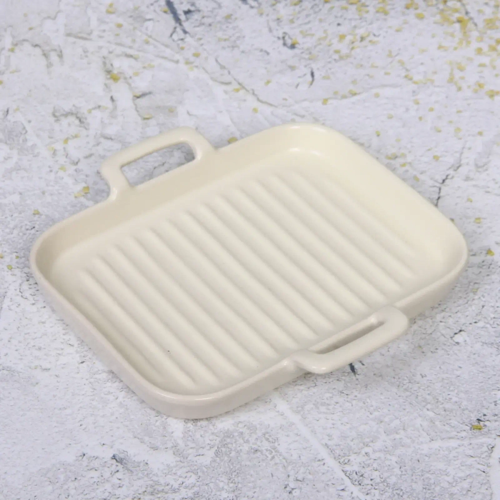 Блюдо керамическое «Акварель» 19,5*19,5*2,5см, молочное