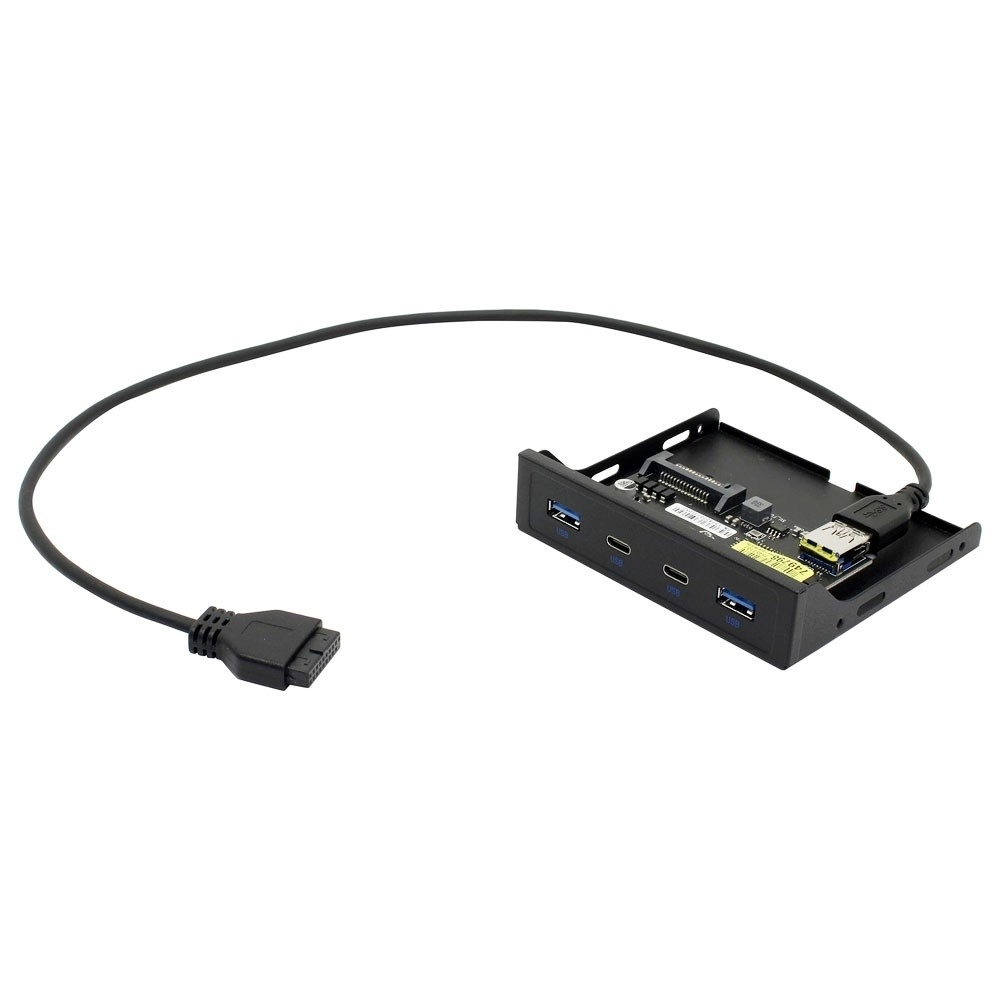 Контроллер USB ORIENT C092, Планка портов 3.5" на переднюю панель 2xUSB Type-C + 2xUSB 3.0 (USB3.2 Gen1), 20Pin кабель 50см, металл, oem (31348)