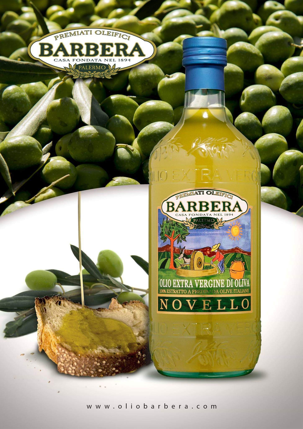Оливковое масло BARBERA Novello Contadino, 500 мл, Италия, урожая 24/25