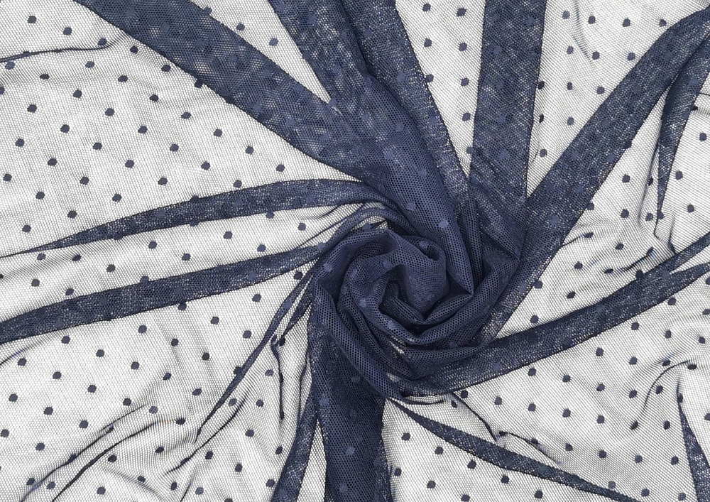 Эластичная сетка, мушки 3мм, темно-синяя, (Арт: ESM-061)