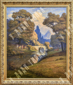 Аксель Хоу (Hans Hou Axel; 1860–1948). Юная Артемида и Актеон. 1912 г. Медь, масло.