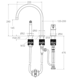 Встраиваемый в столешницу смеситель для раковины ADAGIO 914102OC золото
