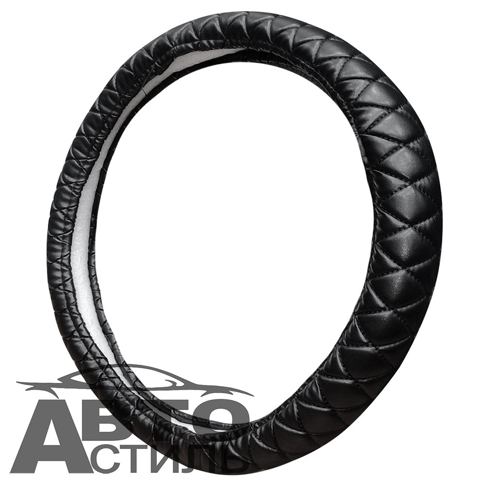 Оплетка на руль круглая Coolpart MAXIMAL (37*38) к/з черный/черный A HT21-BLBL