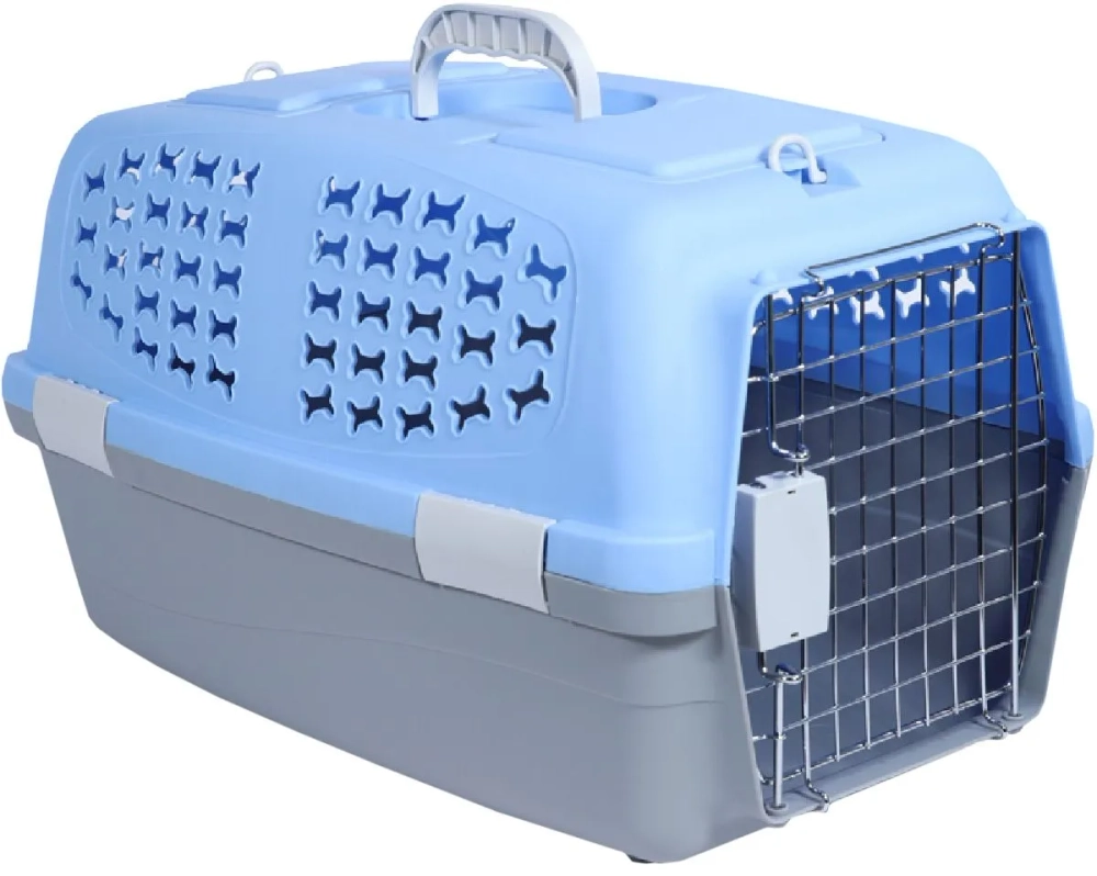 Переноска Триол пластик М 55*35*32см голубая