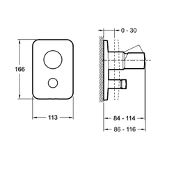 Смеситель для душа и ванны Jacob Delafon Toobi E98719-CP встроенный схема
