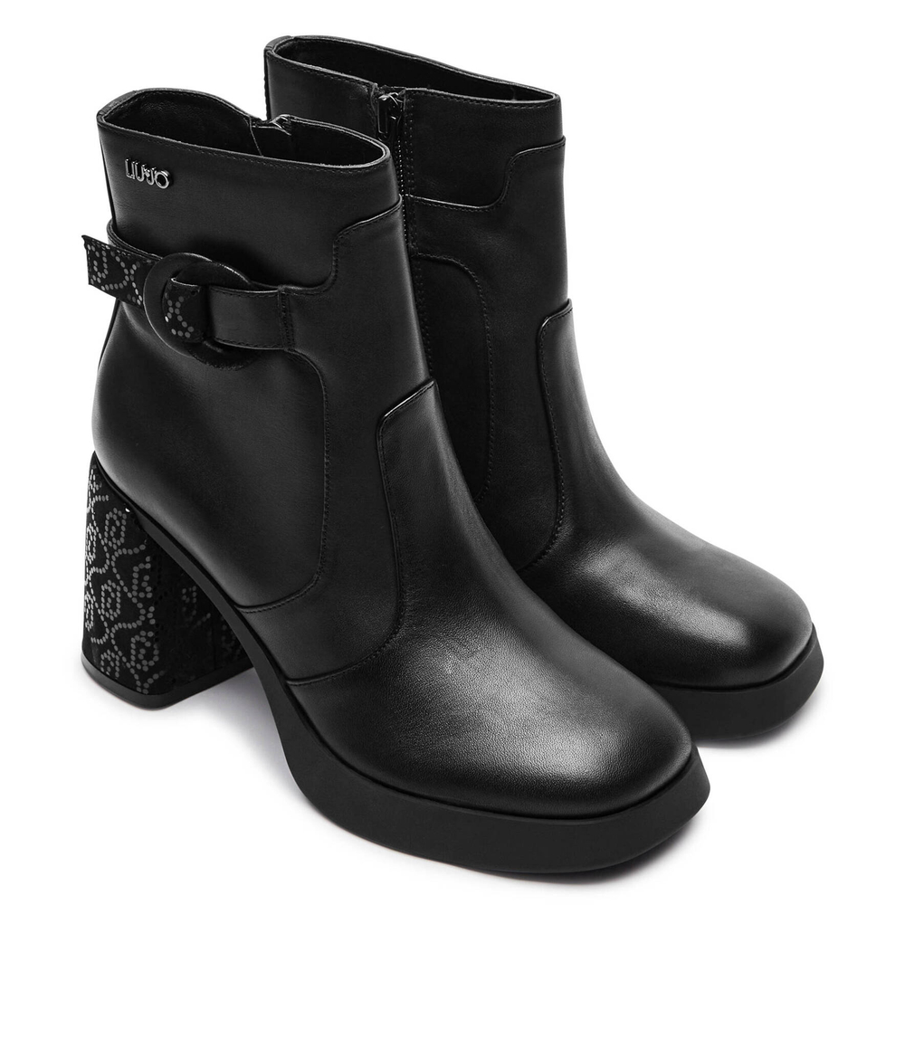 Кожаные ботильоны на каблуке GRACE 03 Liu Jo - черный(SF4127 PX550)
