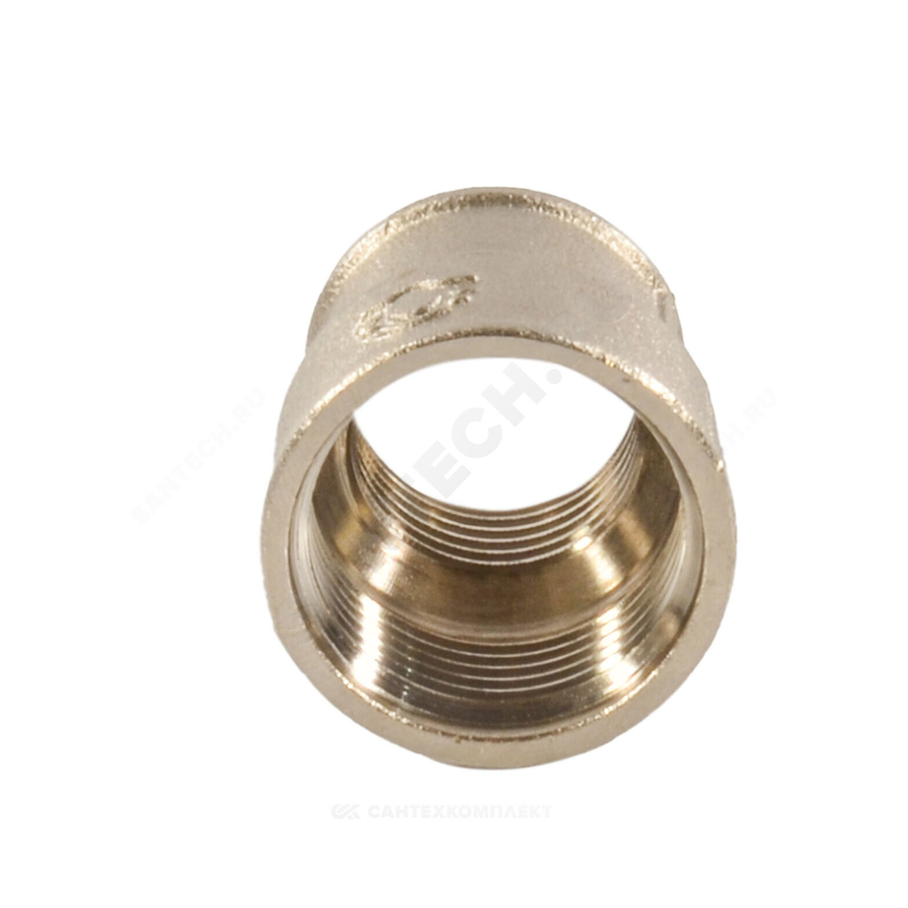 Муфта латунь никель переходная Ду 25х15 (1"х1/2") ВР/ВР VALFEX VF.240.N.100.012