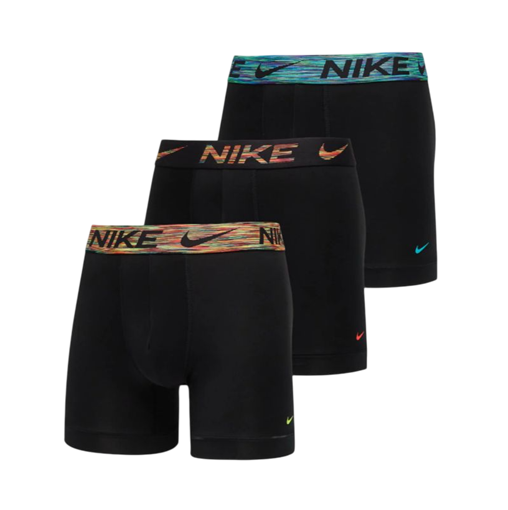 Боксерки теннисные Nike Dri-Fit Essential Micro Boxer Brief 3P - black/green/black