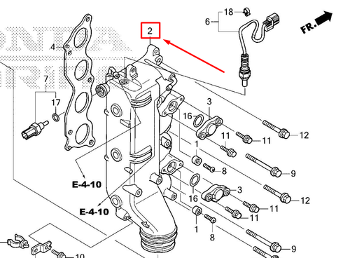 18110-ZVT-405ZA MANIFOLD, EX (NH8 - DARK GRAY)