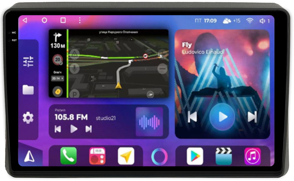 Магнитола для Renault Arkana 2019+, Duster 2020+ (большой экран) - FarCar 1222M на Android 13, QLED+2K, TS10, CarPlay, 4G SIM-слот