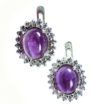 Серьги "Налани" аметист, циркон