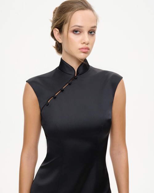 Платье-ципао из сатина