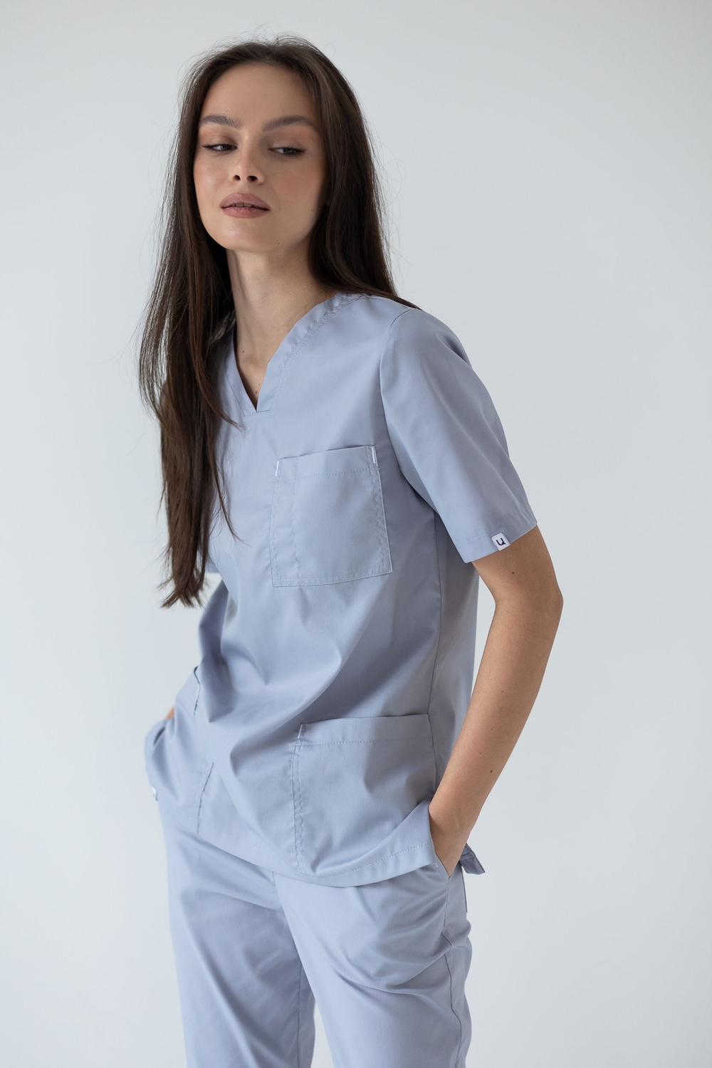 Блуза женская м644 Toray стретч серый29