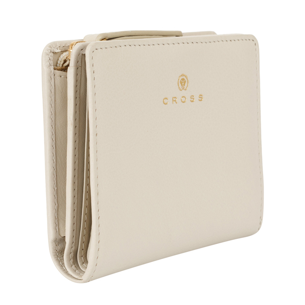 Женский кожаный компактный кошелёк 11х9,5х2см CROSS Monaco Ivory AC898083_1-16