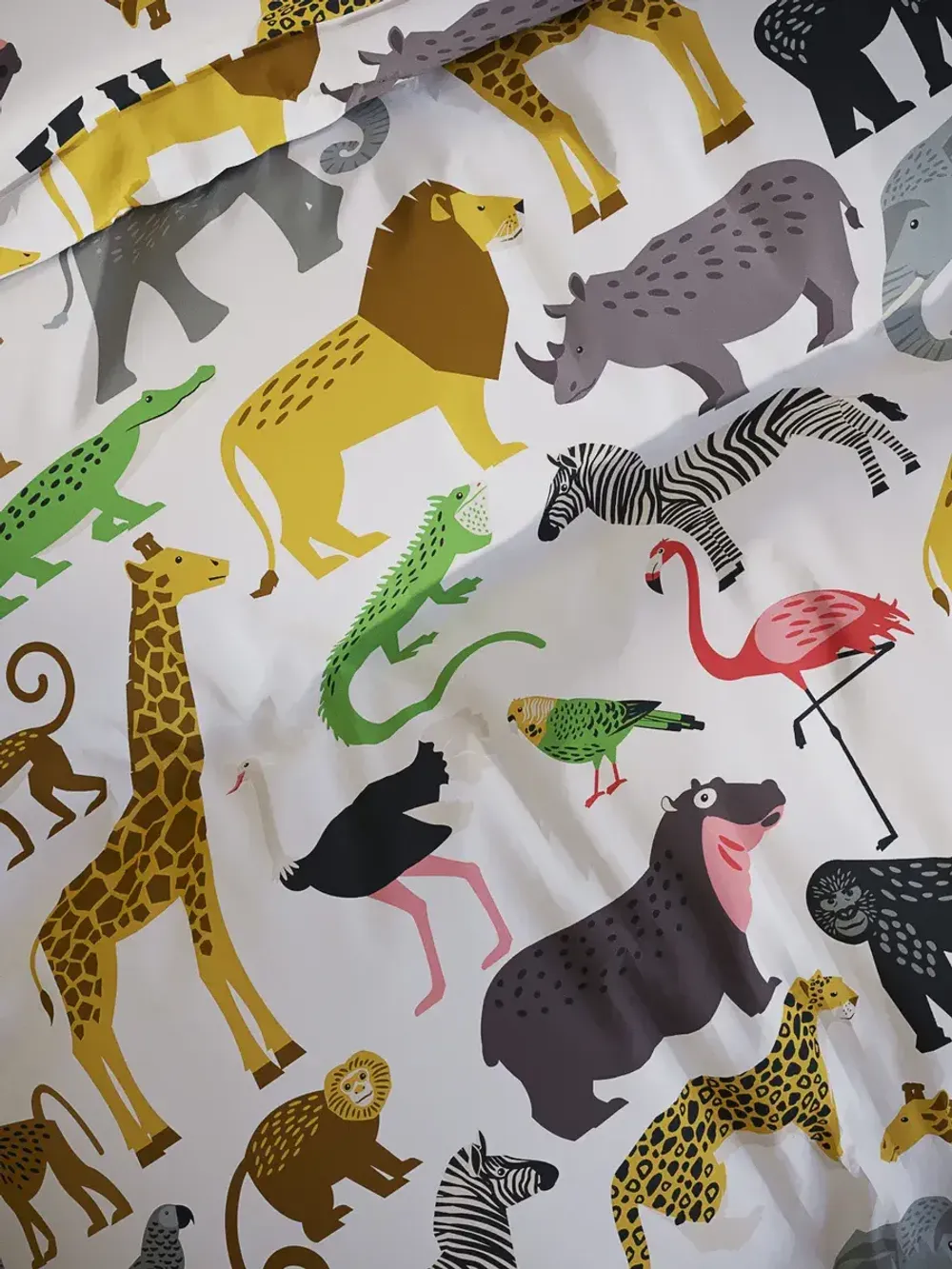 Пододеяльник перкаль Сказка "Зоопарк/Рыболовы (компаньон)" 1,5-спальный на молнии 145x205 см