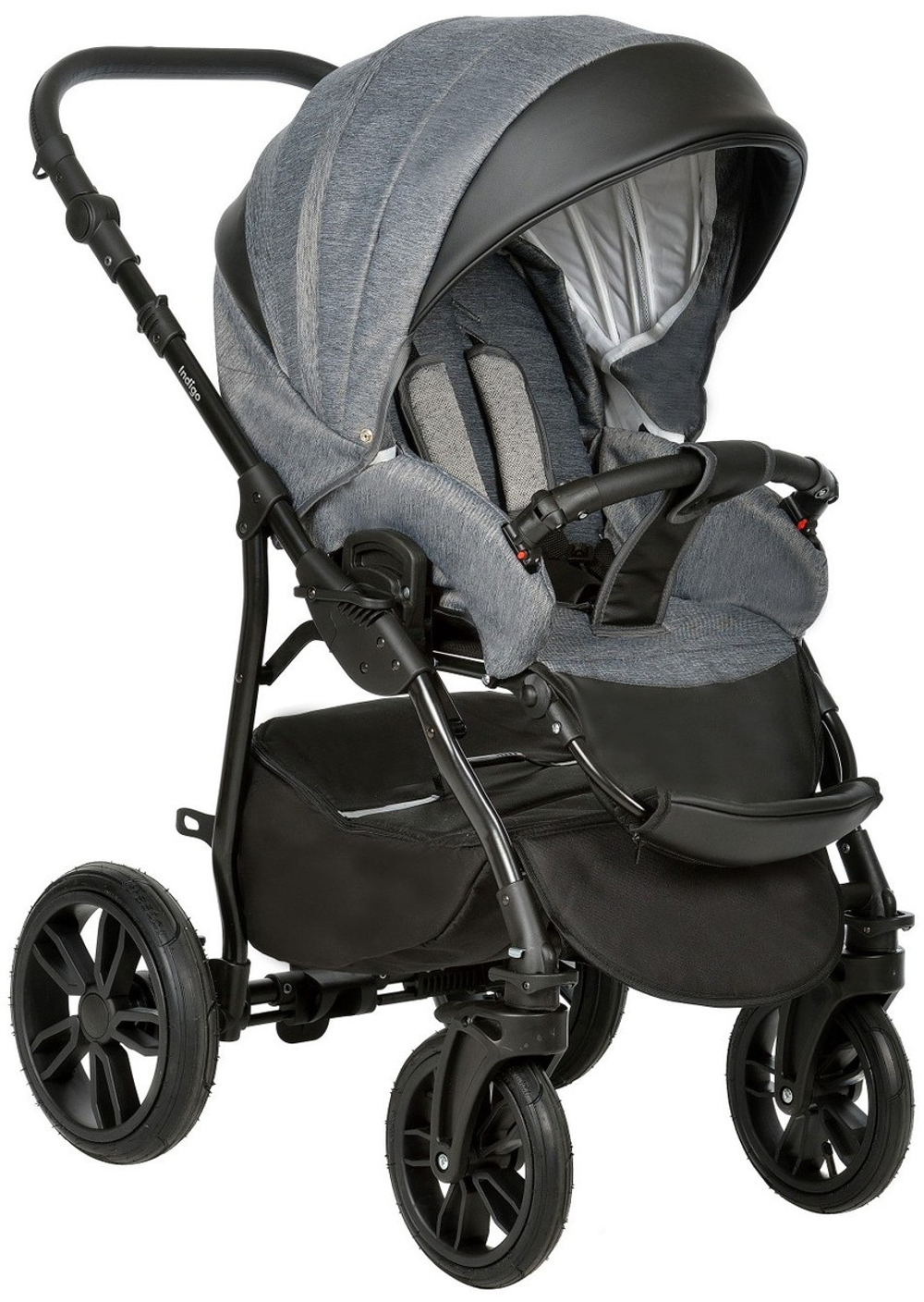 Детская коляска Indigo Indigo New 3 в 1 с автокреслом Avionaut Cosmo Grey In07 черный