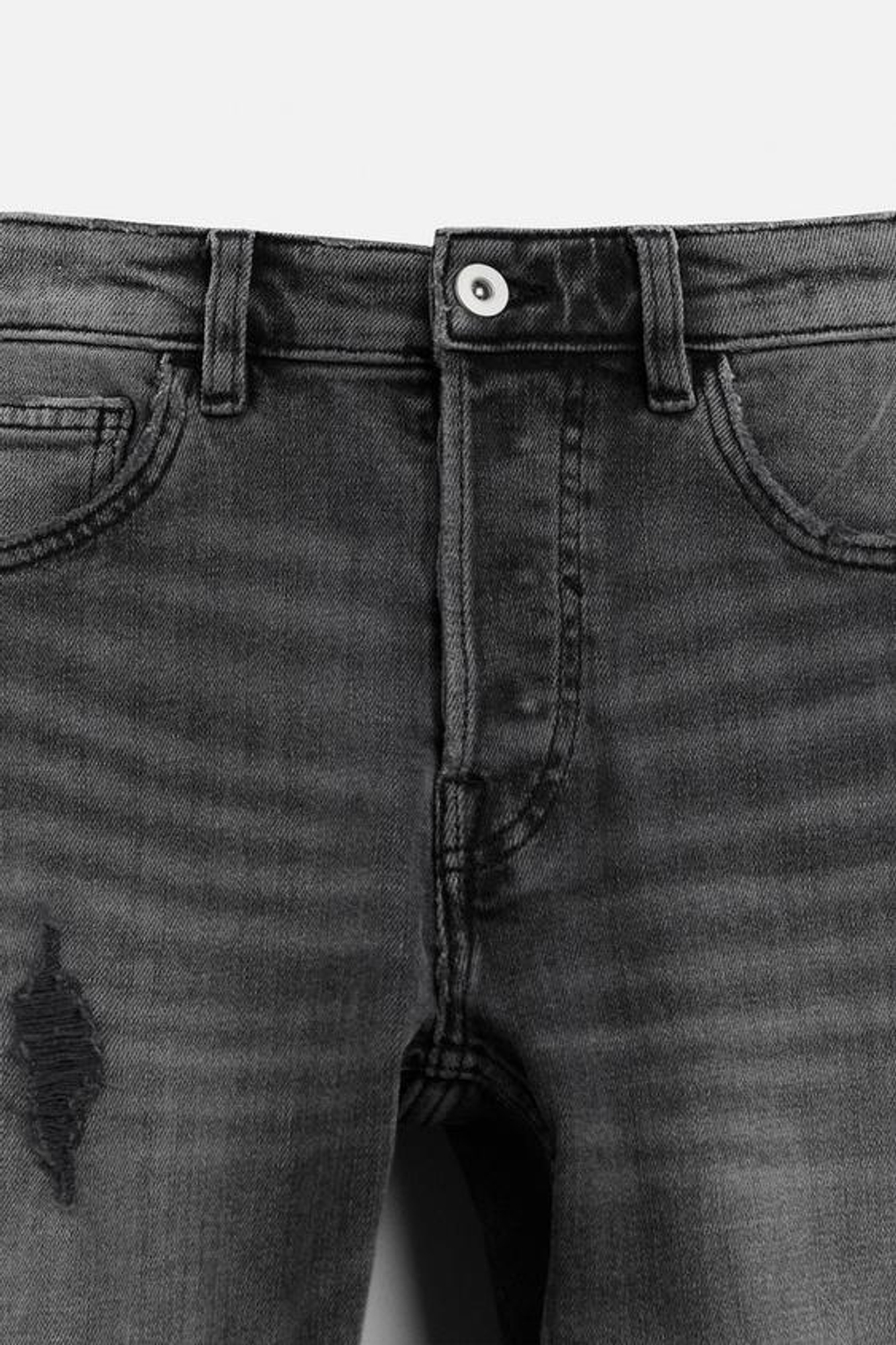 ZARA ДЖИНСЫ SKINNY FIT С РАЗРЕЗАМИ, УГОЛЬНЫЙ