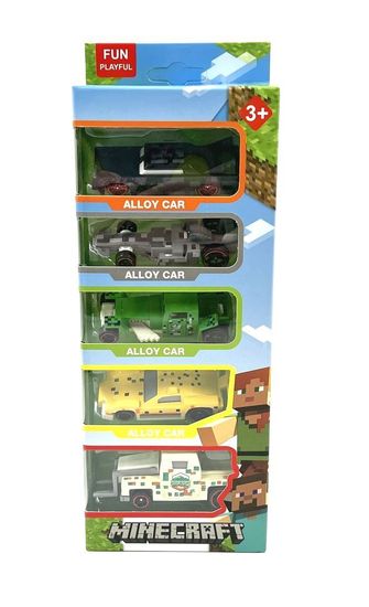 Набор металлических машинок Майнкрафт 5в1