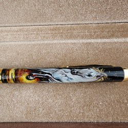 Ручка шариковая "Белая лошадь" с ручной росписью в футляре