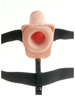 Перезаряжаемый фаллопротез Fetish Fantasy 7 Hollow Rechargeable Strap-on with Balls