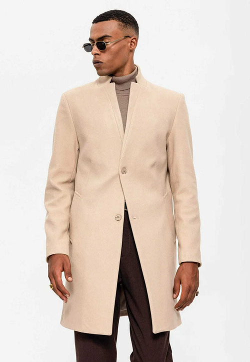 Мужское пальто (светло-бежевое) Т23