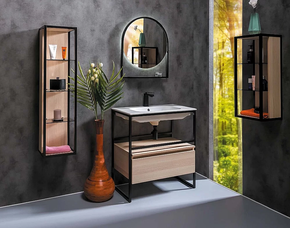 Тумба с раковиной Armadi Art Loft 80 светлое дерево