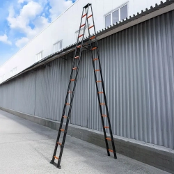 Стремянка телескопическая алюм. бытовая 5.4м (14+14 ступ.) ISMA ISMA-UP540-2