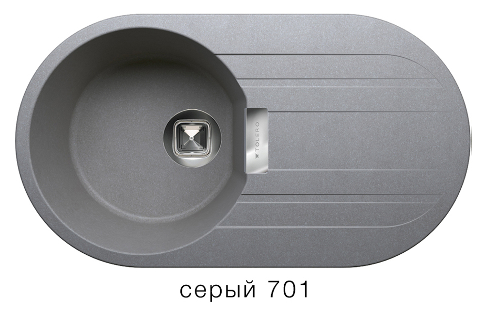 Кухонная мойка Tolero Loft TL-780 780x435мм Серый №701