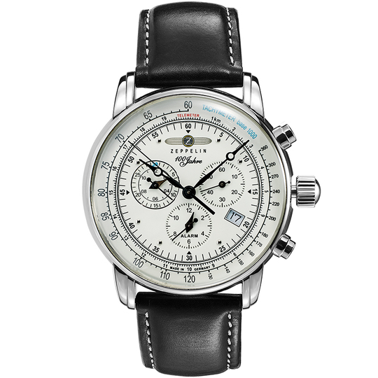 ZEPPELIN Quartz Movement Men"s Watches Watch White Dial Stainless Steel Case Genuine Leather Strap
