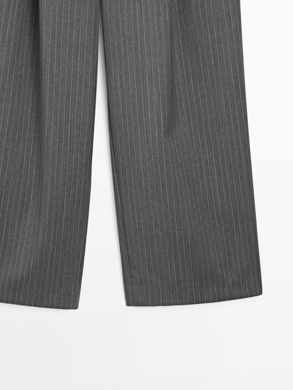 Massimo Dutti Брюки в тонкую полоску из 100% шерсти, серый