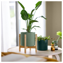 IKEA DAKSJUS  (ИКЕА ДАКСЙУС)  -  Подставка для цветочного горшка, бамбук, 21 см